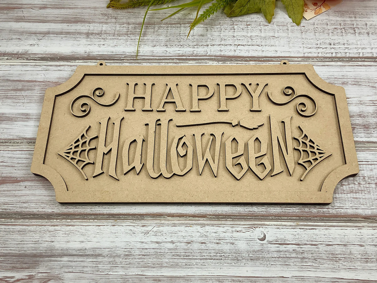 Ghostly Halloween Hanging Wall Sign