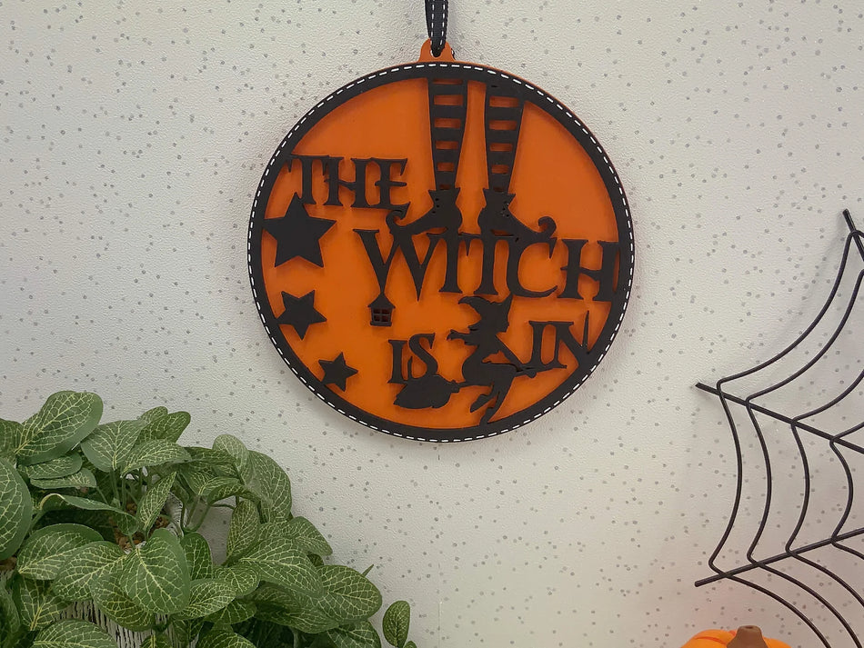The Witch Is In Hand Painted Wall Plaque