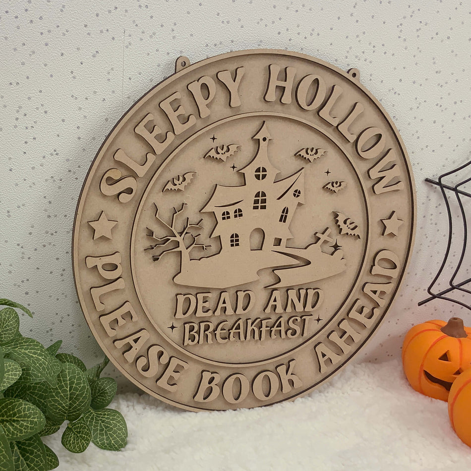 Dead and Breakfast Halloween Hanging Wall Sign