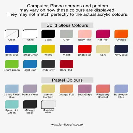 Acrylic Colour Swatch