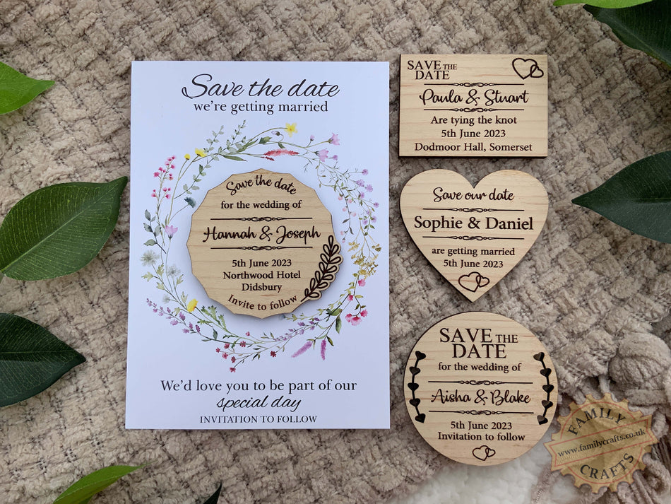 Personalised Maple Wedding Save the Date Magnets
