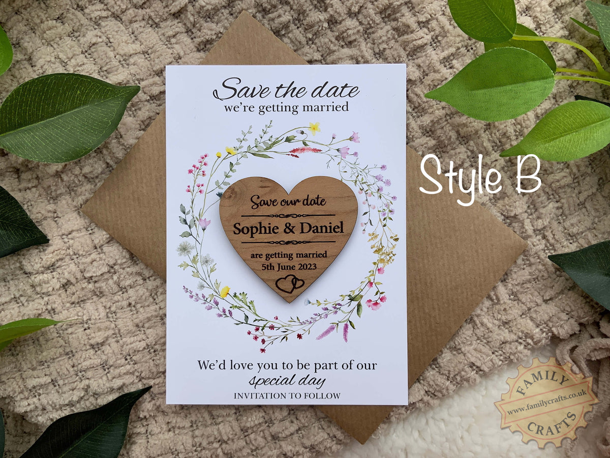 Wooden Save the Date Magnets - Style B