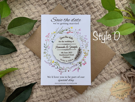 White Save the Date Magnets