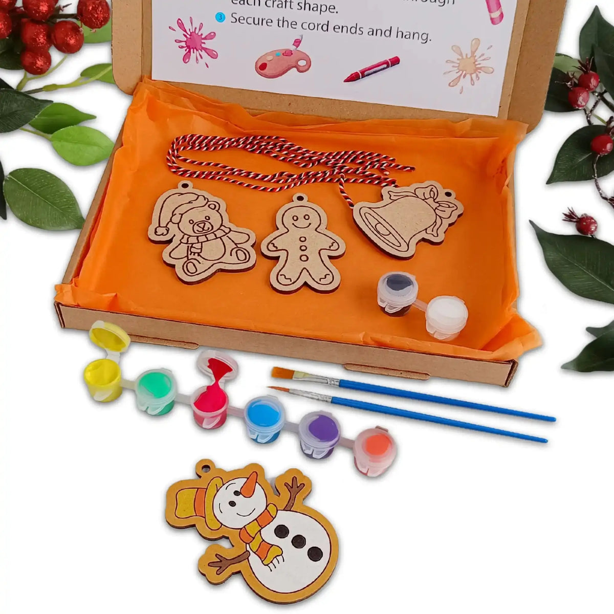 Kids Christmas Painting Craft Kit - Create Seasonal Garland Family Crafts