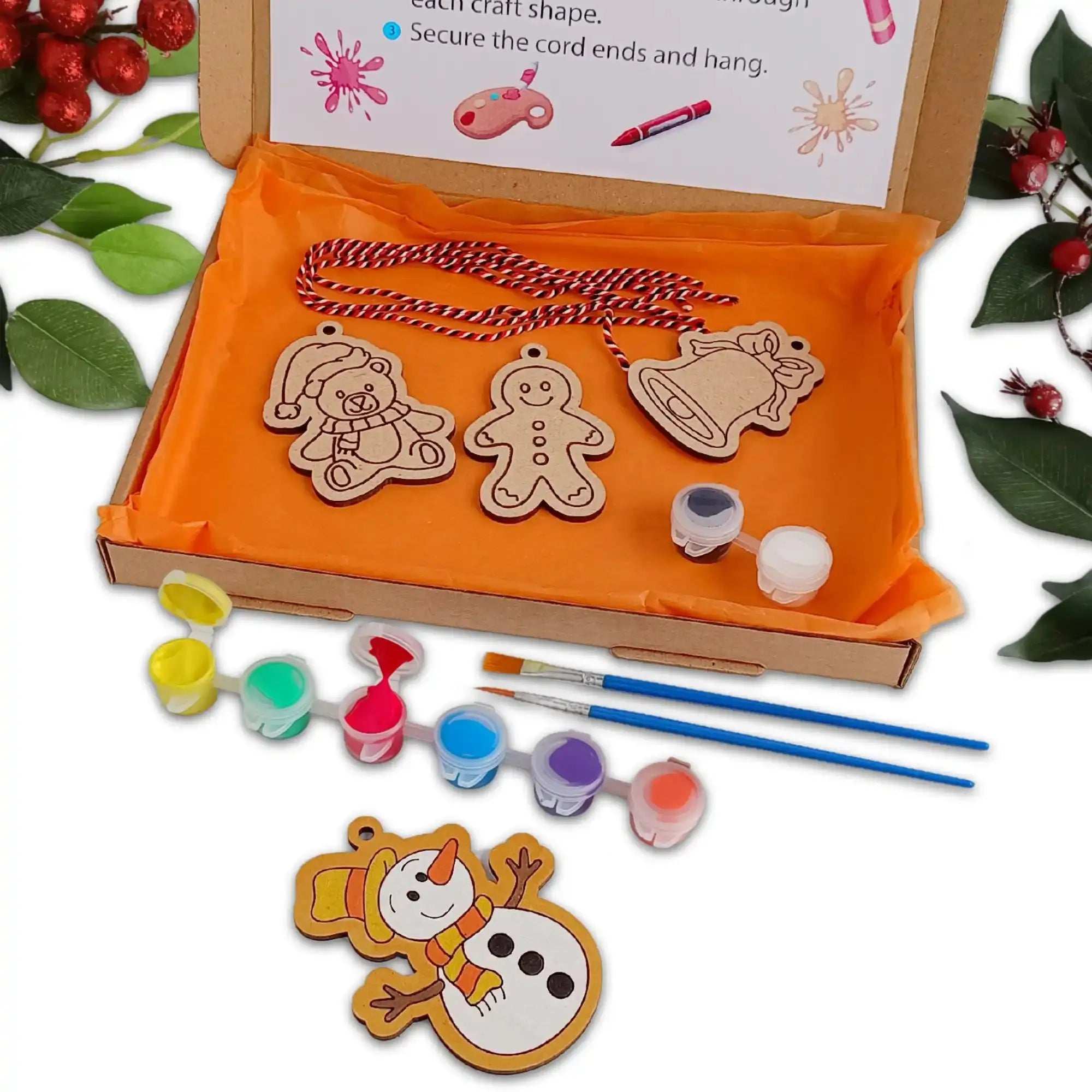 Kids Christmas Painting Craft Kit - Create Seasonal Garland Family Crafts