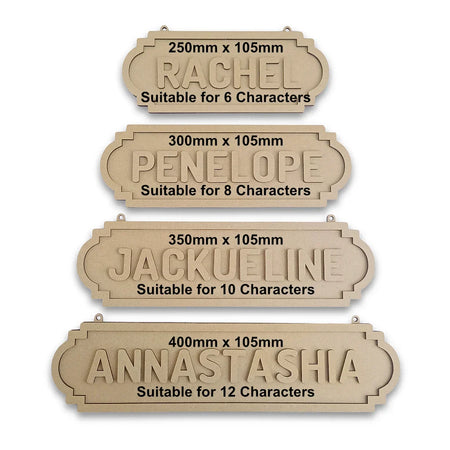 name sign size options available