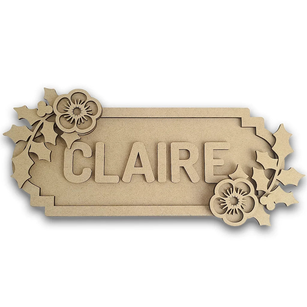 personalised street sign with holly