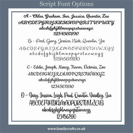Matt Acrylic Letter Font Options