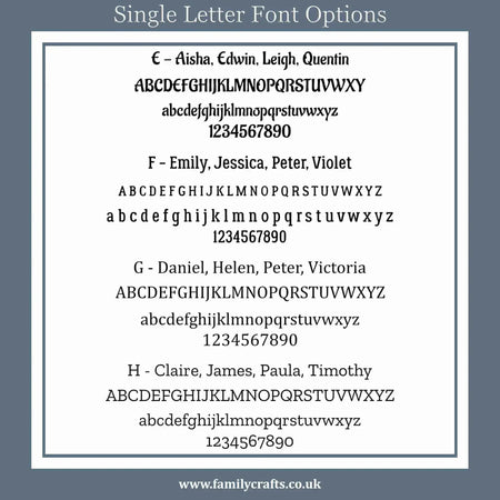 Acrylic Letter Font Options