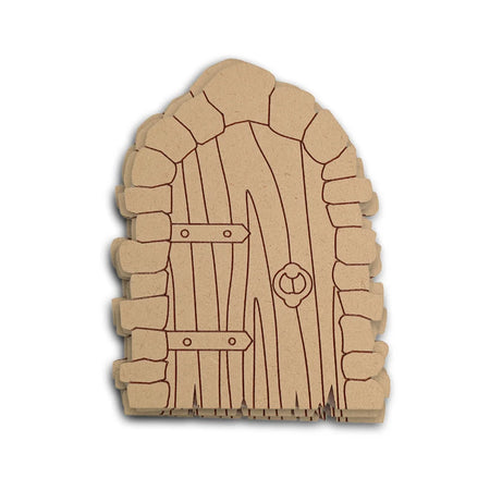 Stone Block Fairy Door Bundle with Woodgrain