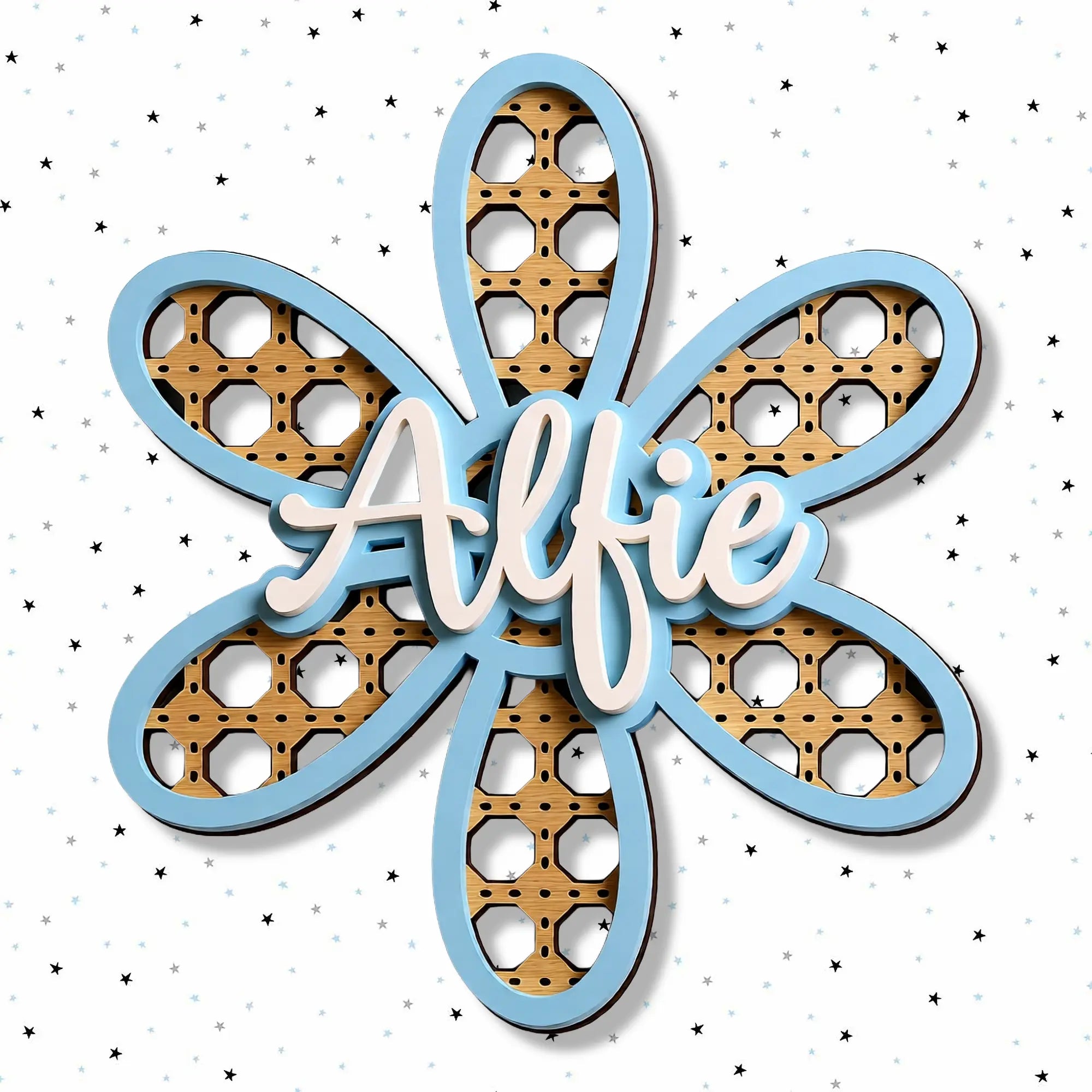 Sweet Floral Nursery Name Sign with Custom Acrylic Lettering
