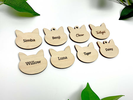 Engraved Cat Face Craft Blanks
