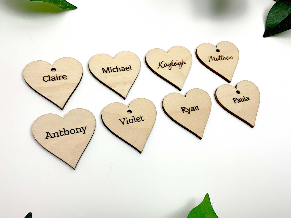Bespoke Engraved Wooden Hearts