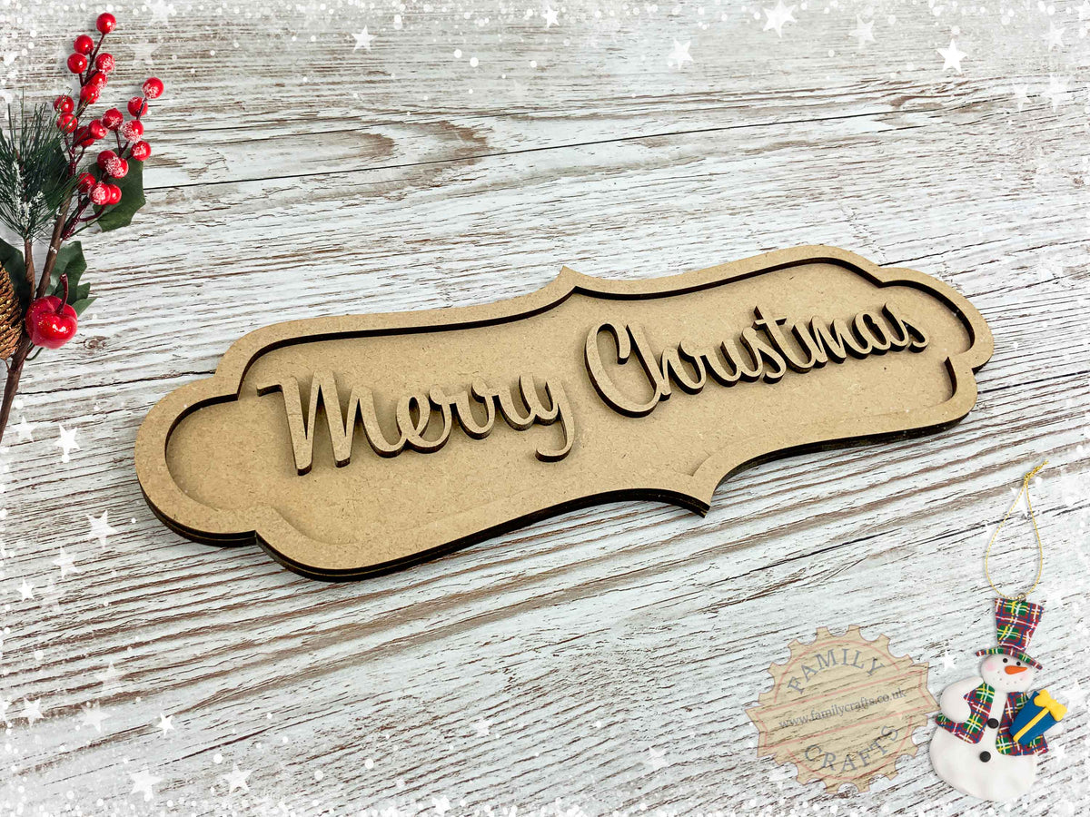 Handcrafted Merry Christmas Plaque