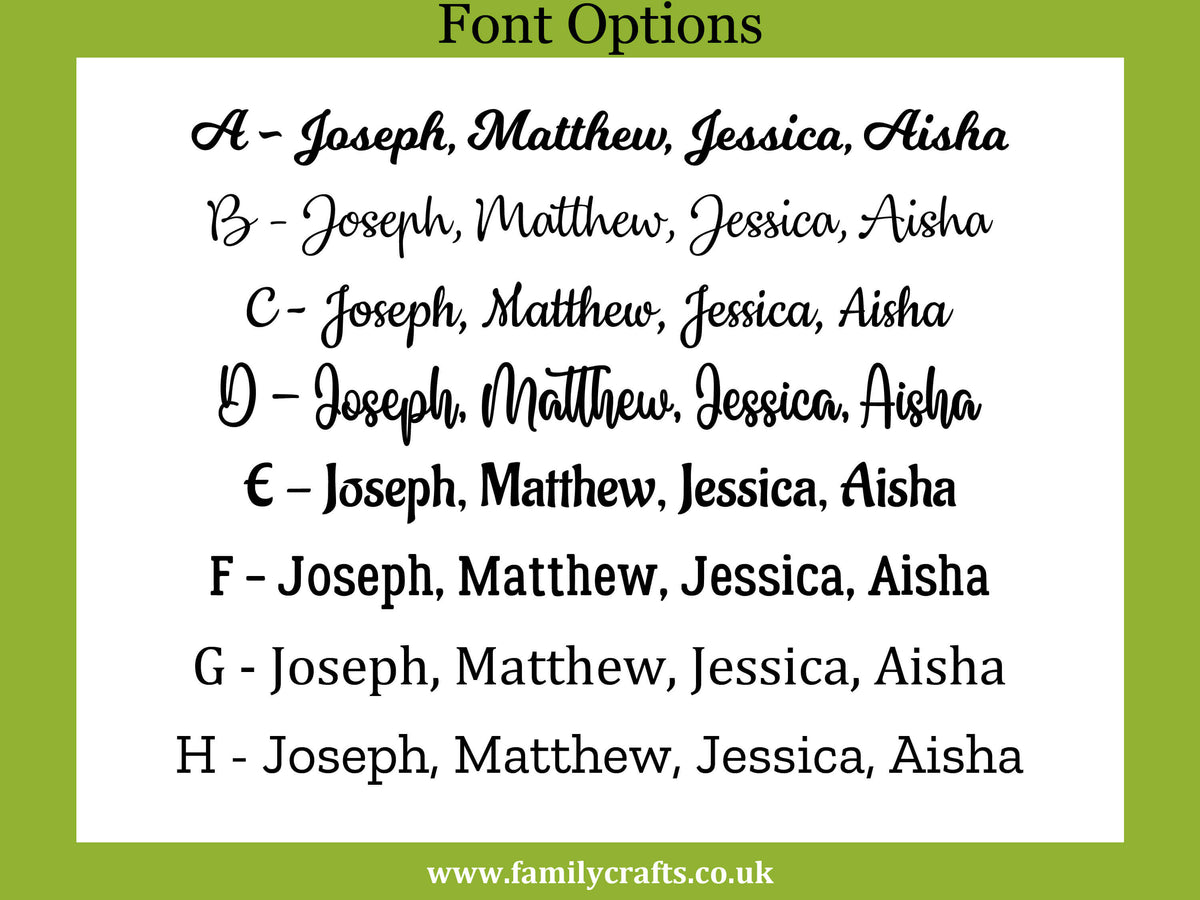 Acrylic Word Font Options