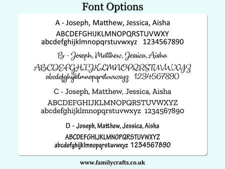 Font Options for Personalised Engraving