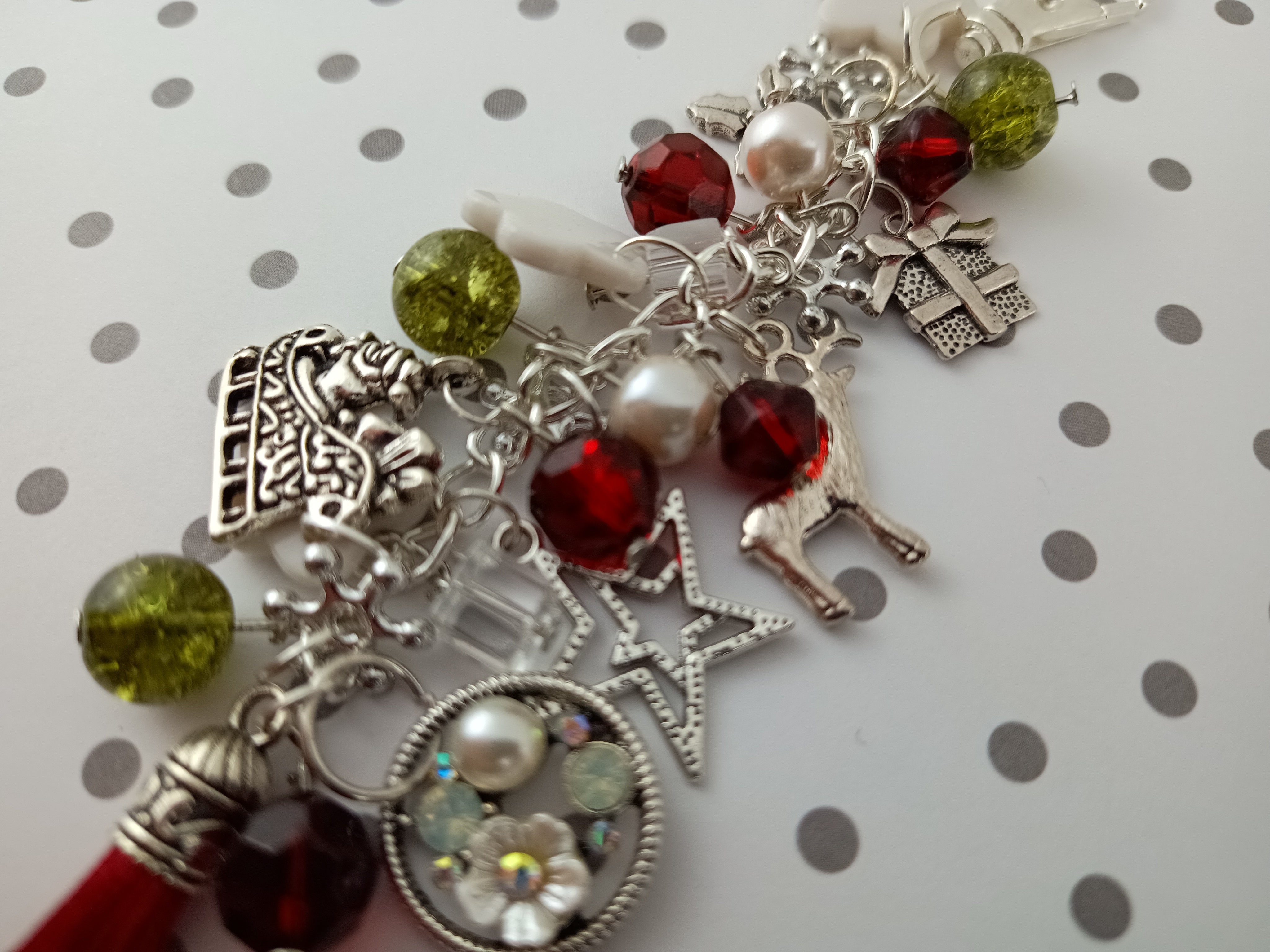 Christmas Themed Junk Journal Bead Dangle