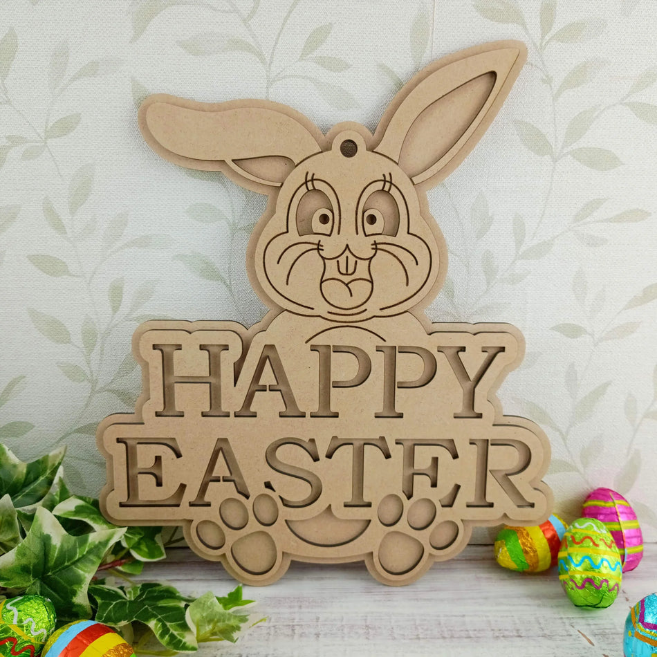Happy Easter Bunny Plaque