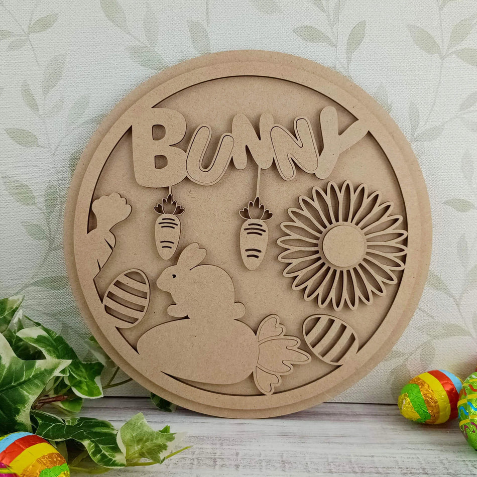 Bunny and Carrots Easter Plaque