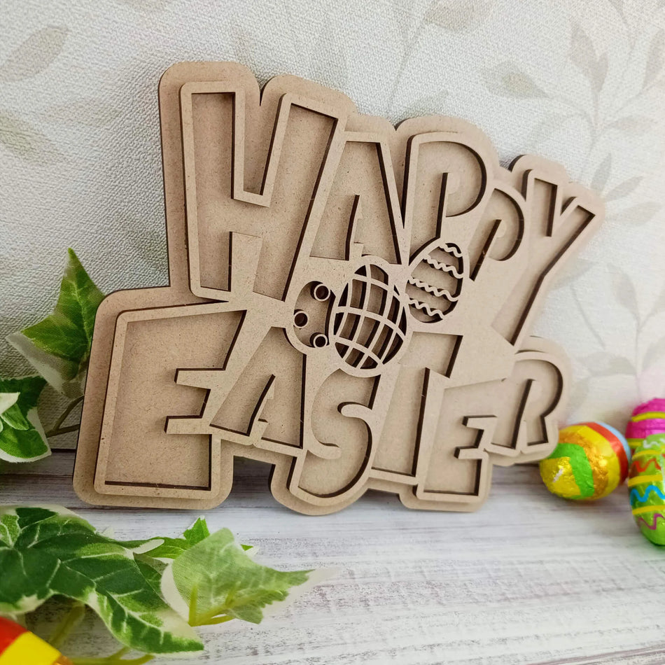 Happy Easter Layered Plaque