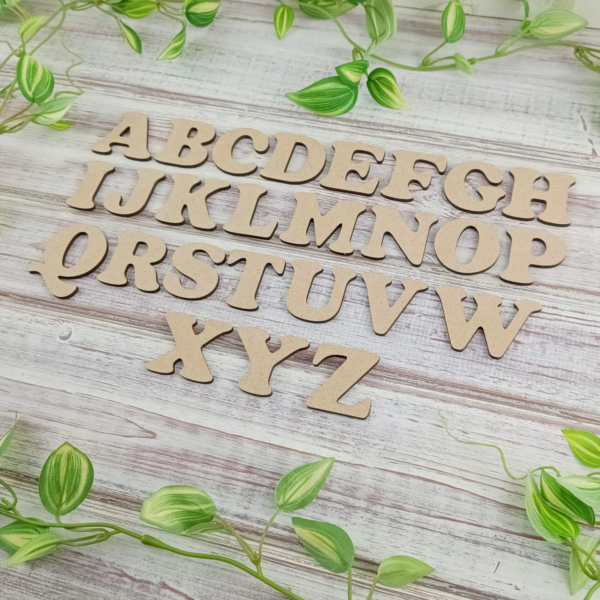 Wooden letter craft shapes