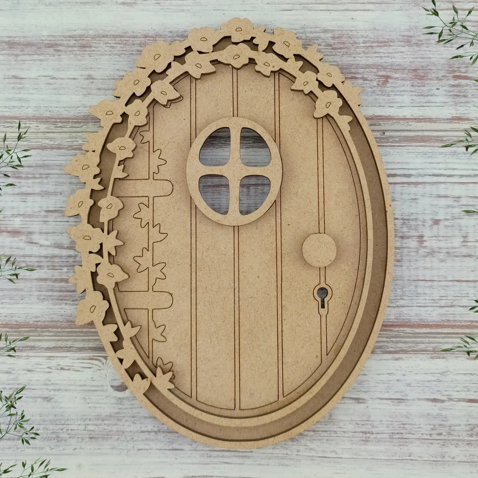 Oval Flowered Layered Fairy Door Craft Kit