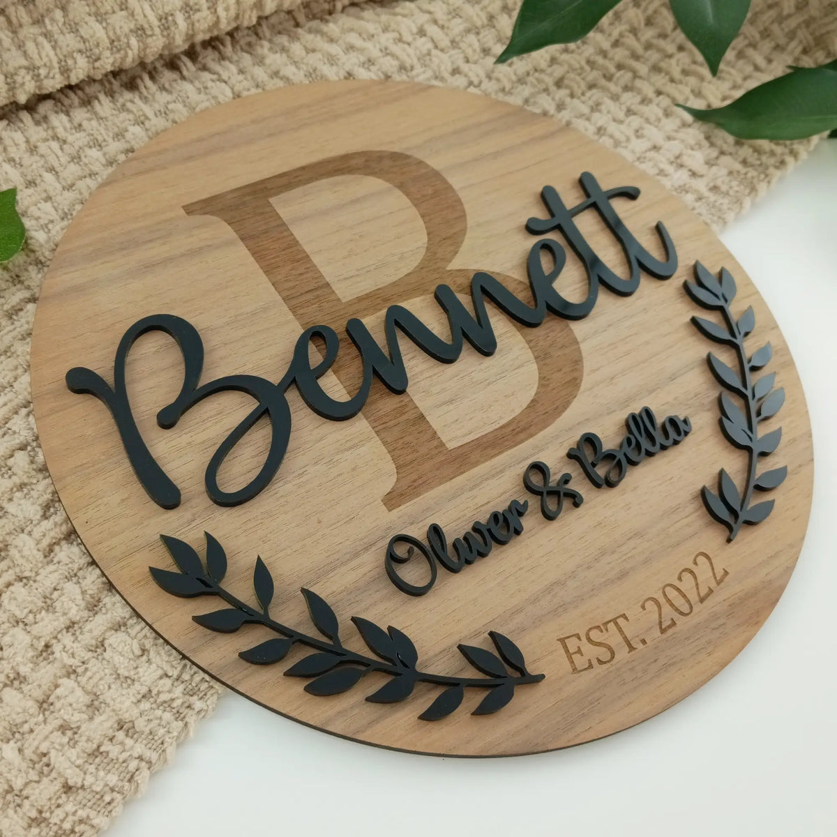 Round Personalised Family Plaque