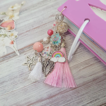 Tassel and Charm Mini Book Dangle
