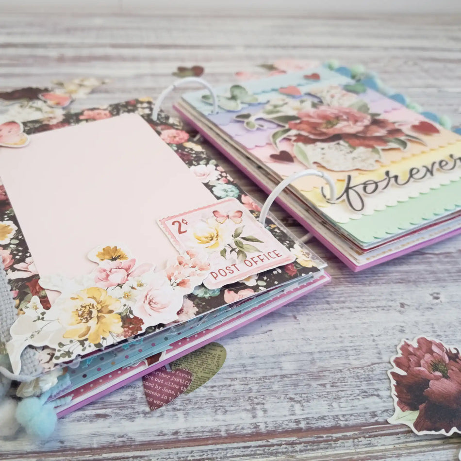 Acrylic Flowers Scrapbook Mini Book Album