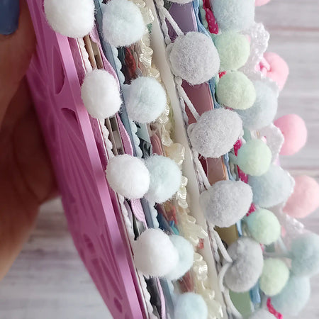 Bobbled Edges on the Acrylic Flowers Scrapbook Mini Book Album