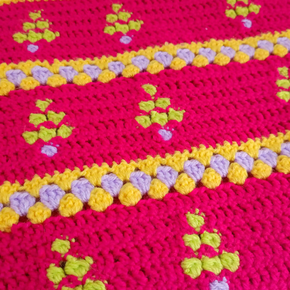 Crocheted Christmas Tree Bobble Blanket