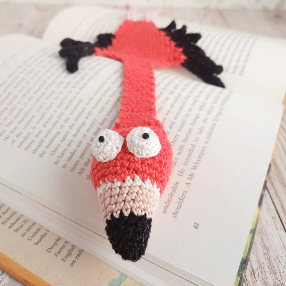 Crochet Splat Flamingo Bookmark