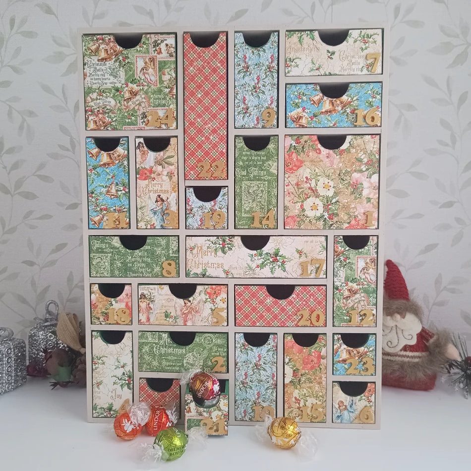 Christmas Countdown Advent Calendar with 24 Drawers