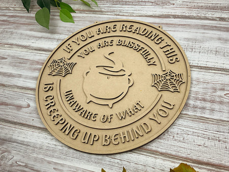 Cauldron Halloween Sign 