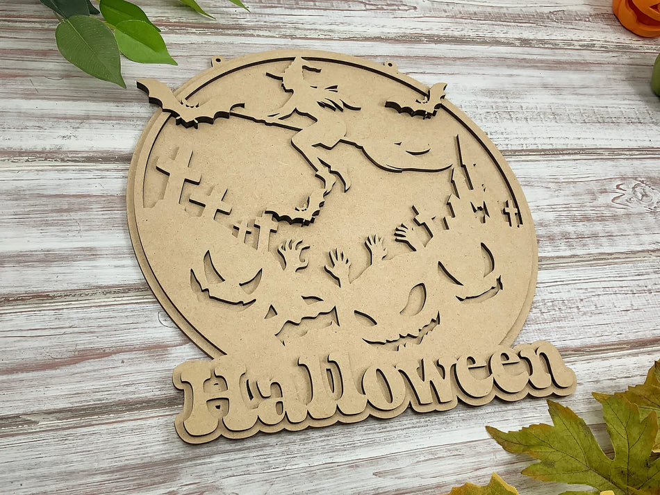 Ghostly Halloween Plaque