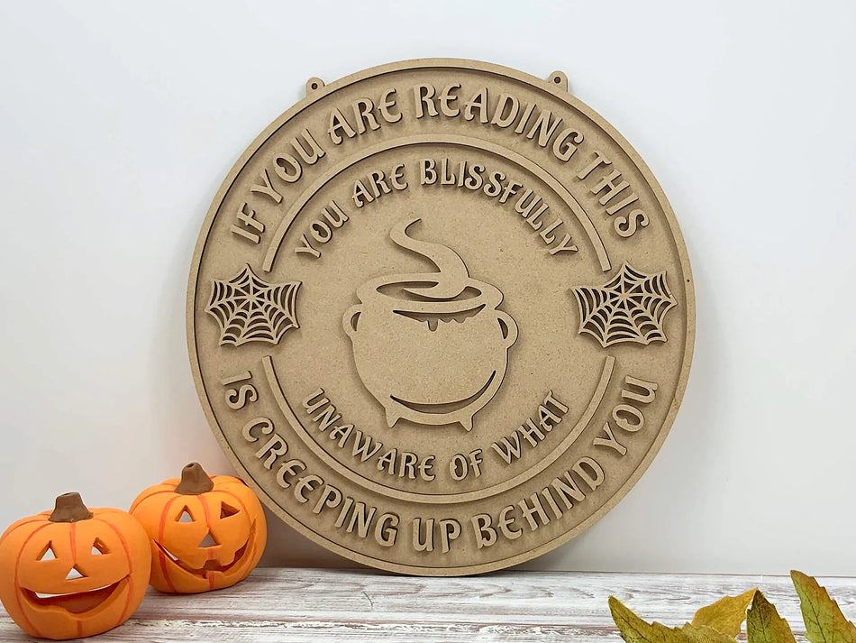 Witches Cauldron Halloween Wall Sign