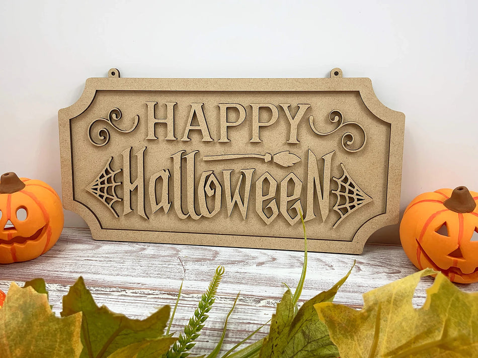 Happy Halloween Layered Door Sign