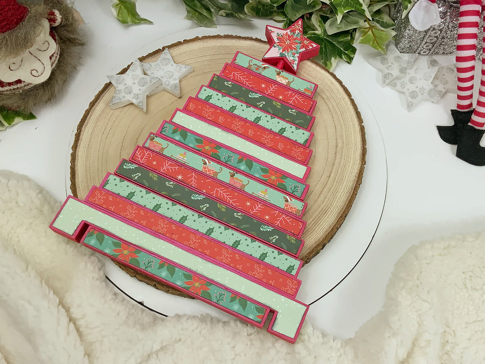 Freestanding Stacked Wooden Christmas Tree - Style A