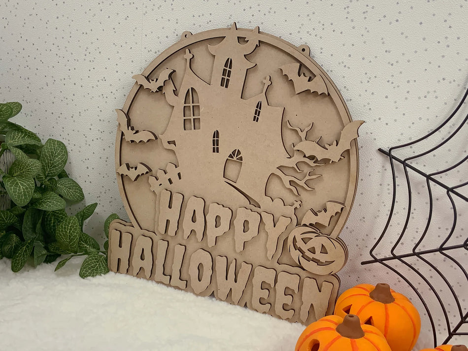 Ghostly Halloween Plaque