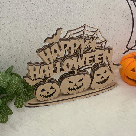 Freestanding Halloween Spooky Pumpkins Sign