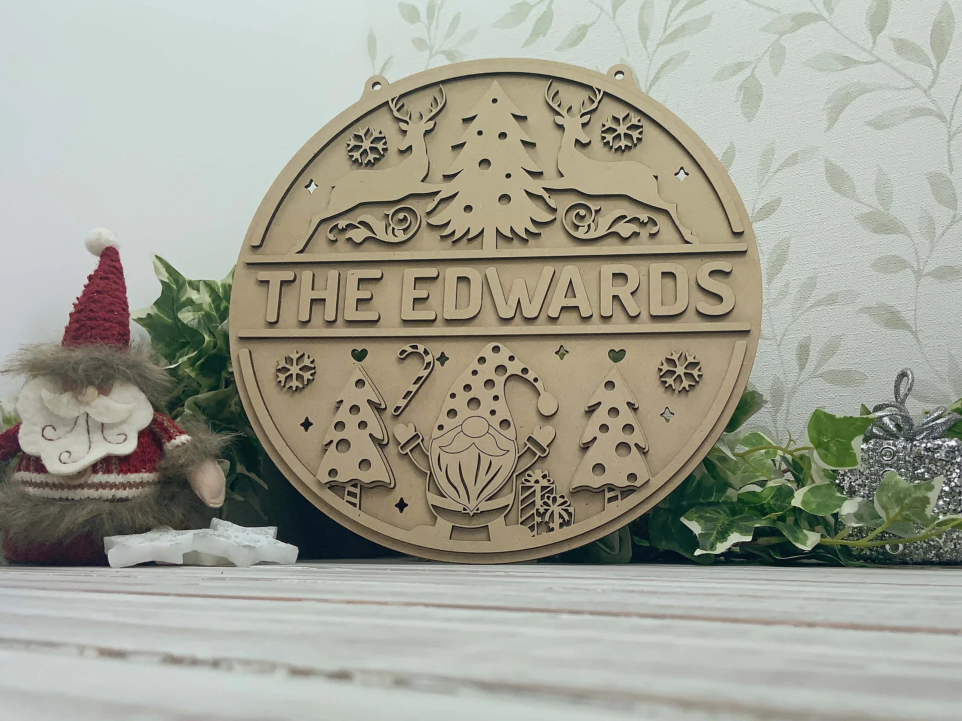 Personalised Christmas Family Name Sign