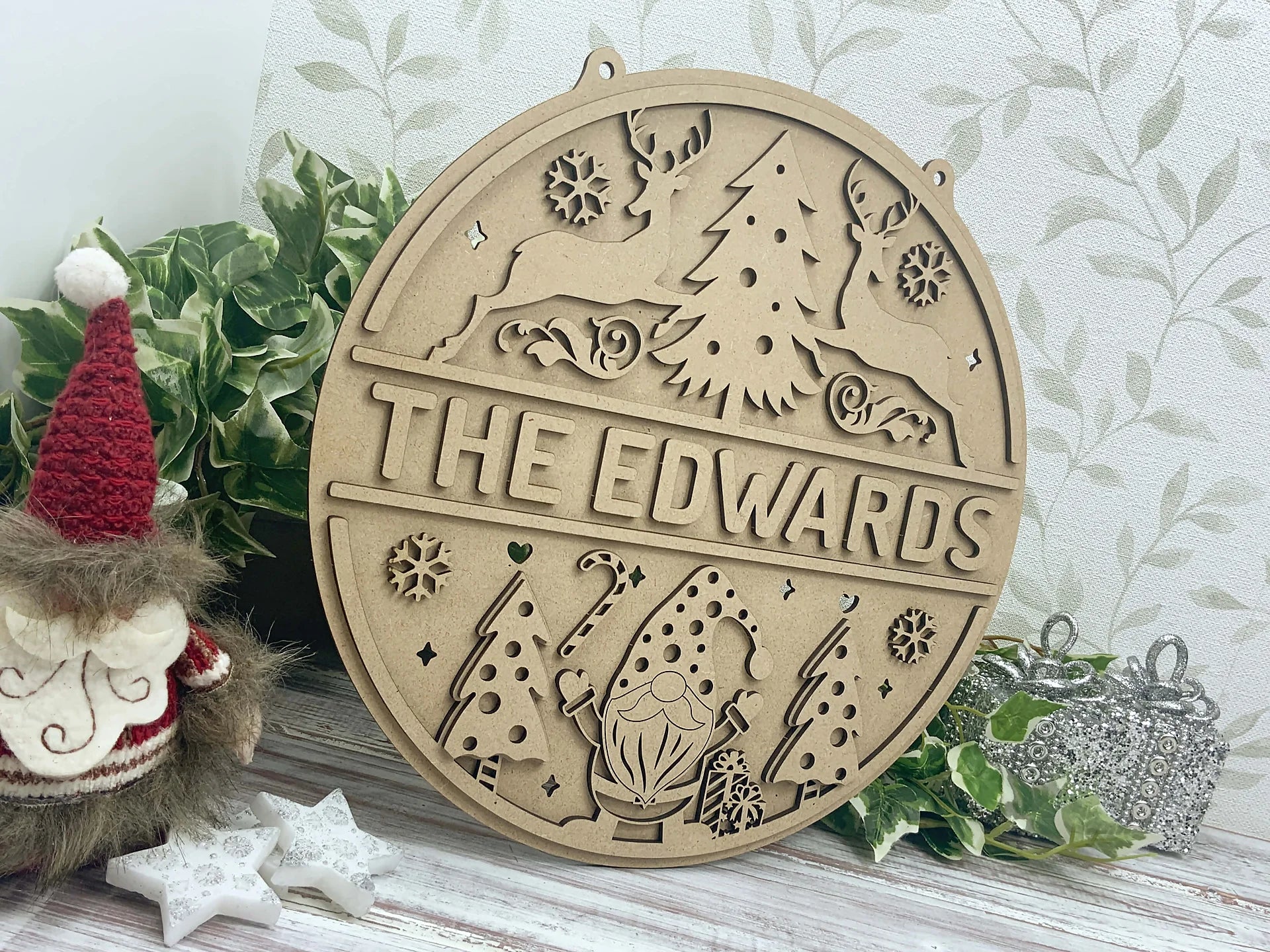 Christmas Family Name Sign Decoration