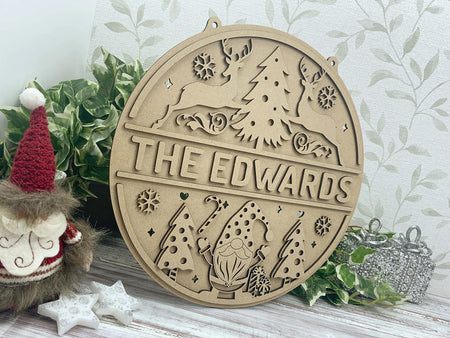 Christmas Family Name Sign Decoration