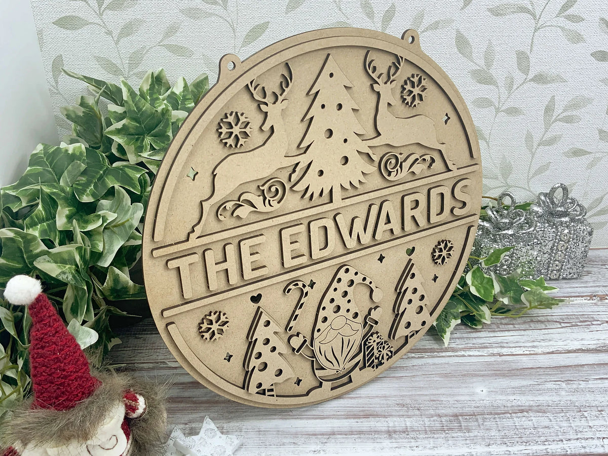 Family Name Christmas Wall Plaque