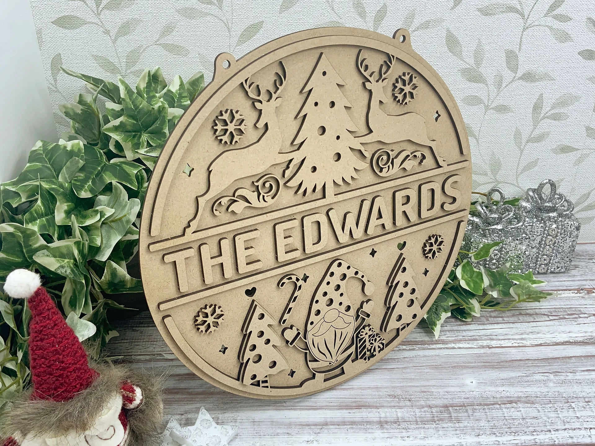 Family Name Christmas Wall Plaque