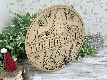Family Name Christmas Wall Plaque