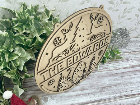 Customised Christmas Wall Art with Family Name