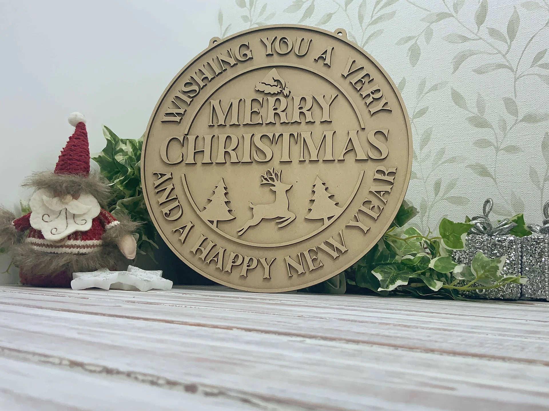 Merry Christmas Happy New Year Sign Kit