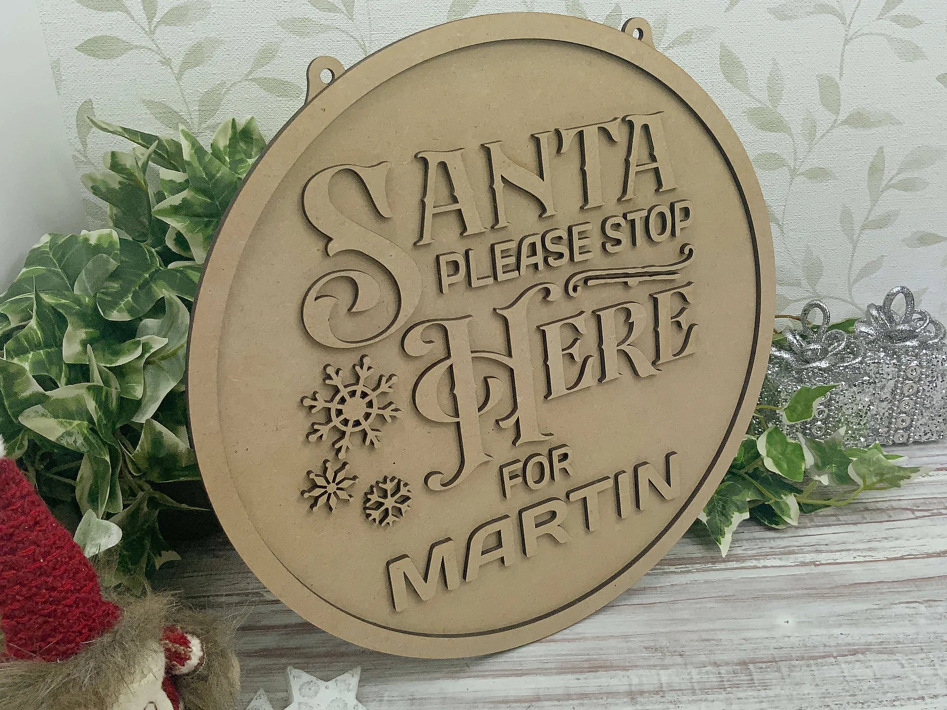 Santa Please Stop Here Wall Plaque