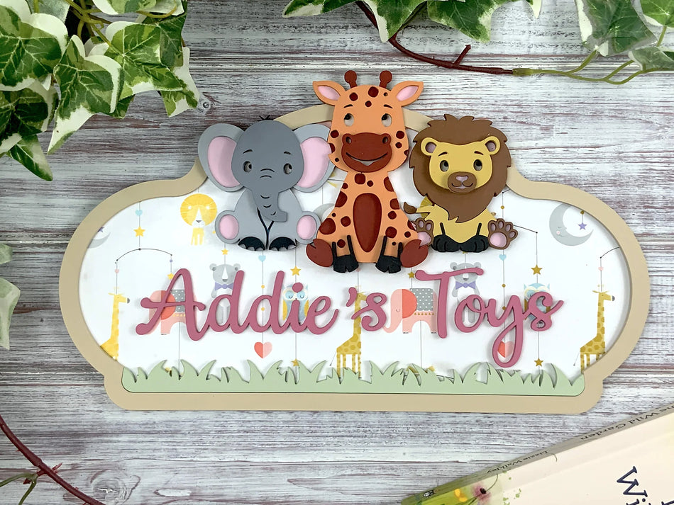 Personalised Jungle Themed Name Sign